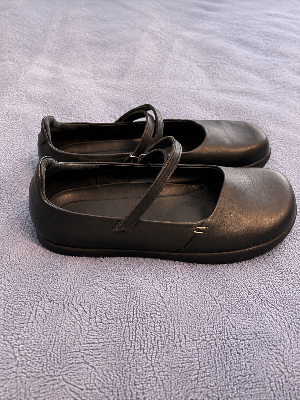 Kalso Earth Solar Black Leather Mary Jane Negative Heel Flats Women’s Size 10